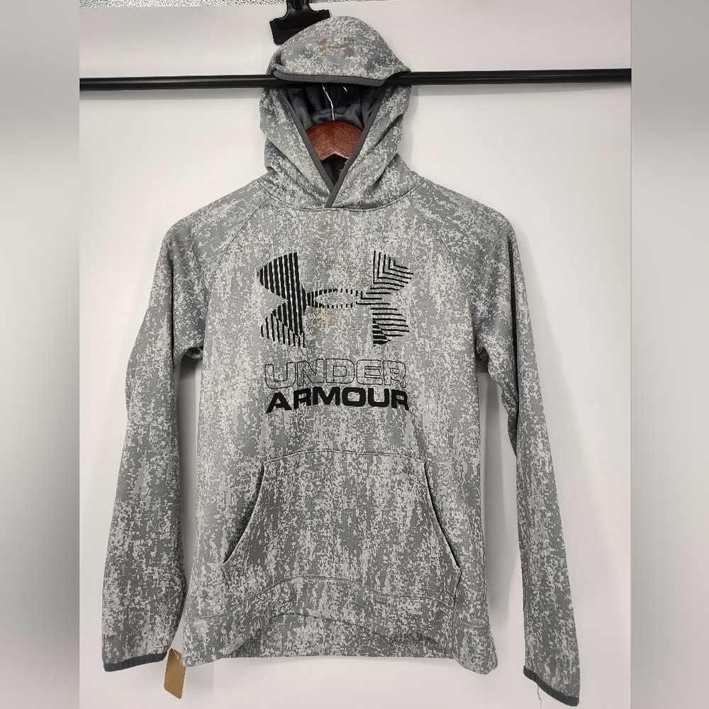 Under Armour ColdGear Gray Digital Camo Print Hoodie Size Youth Large